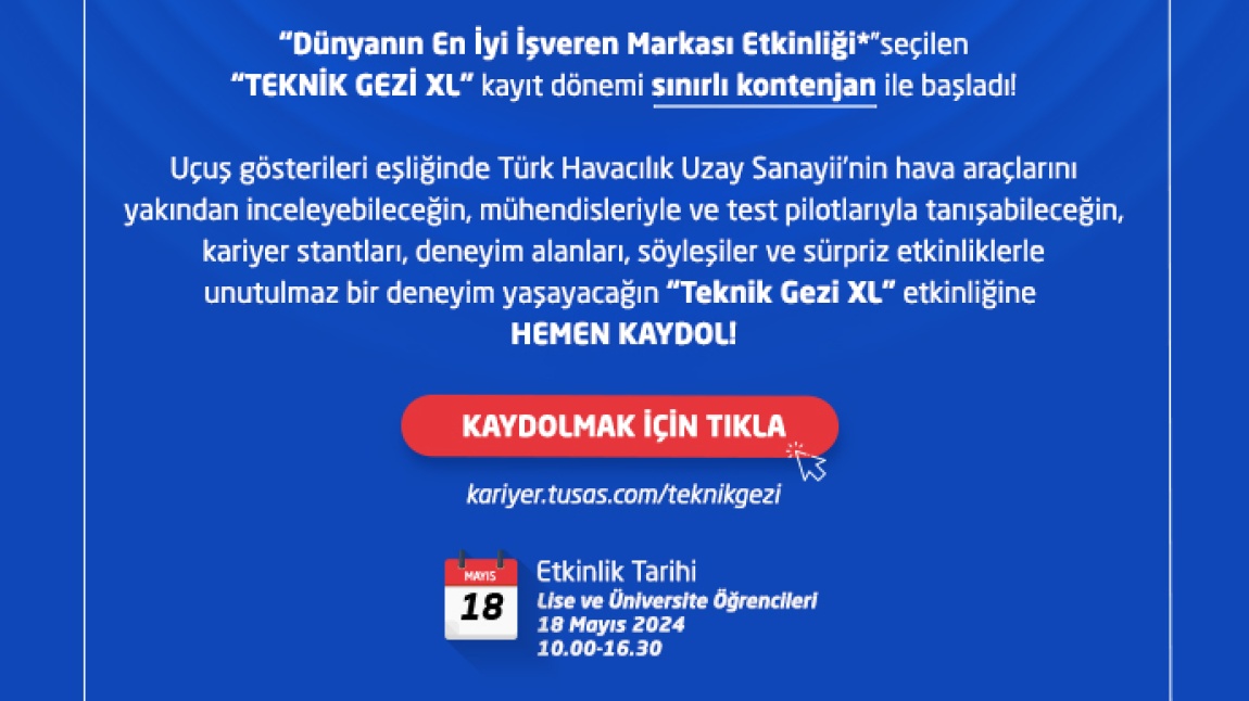 TUSAŞ Teknik Gezi XL